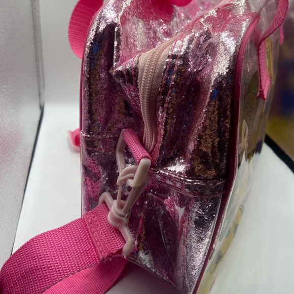 Disney Princess Travel Suitcase Bag Shoulder Strap Pink Sparkly - Picture 5 of 8